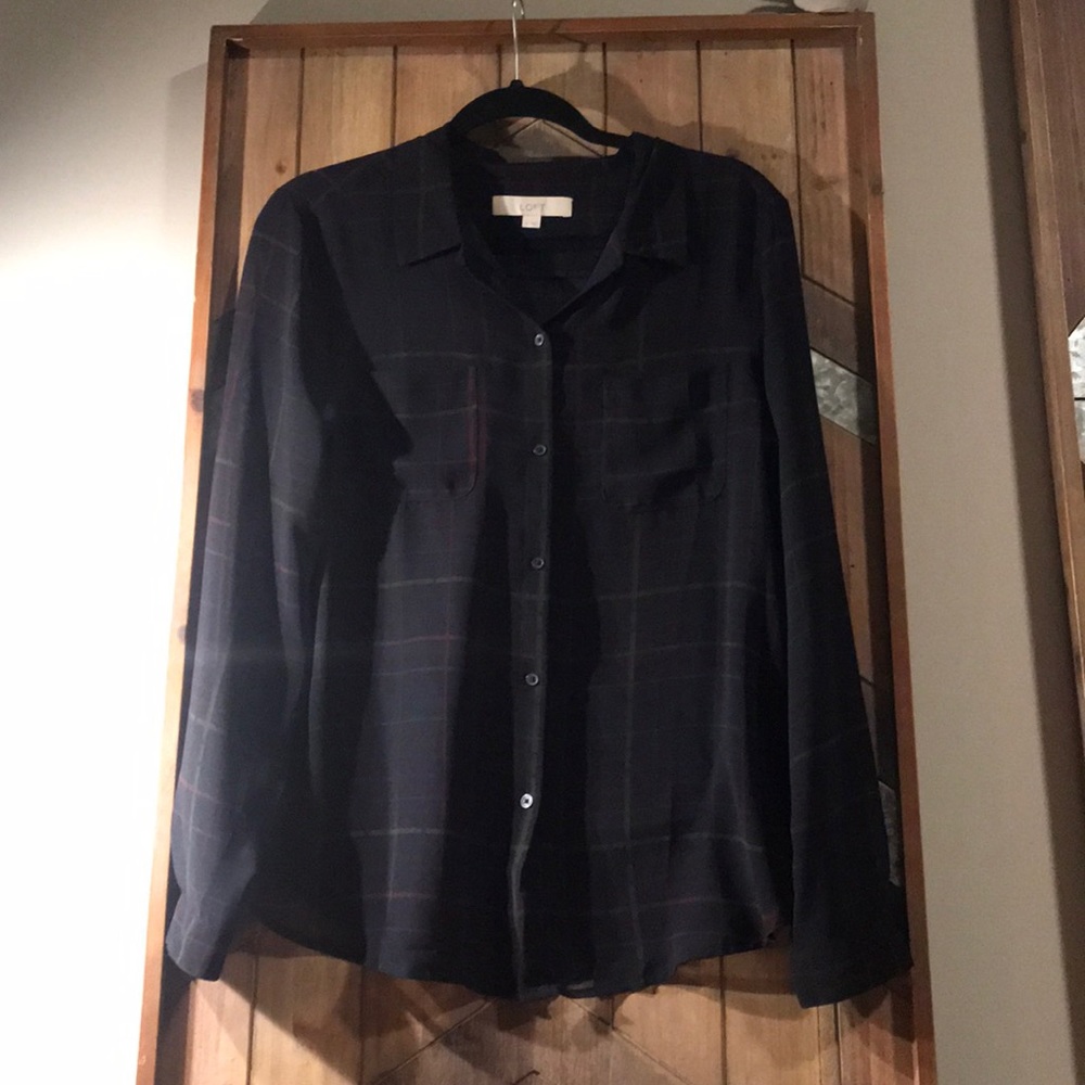 Silk button down blouse.